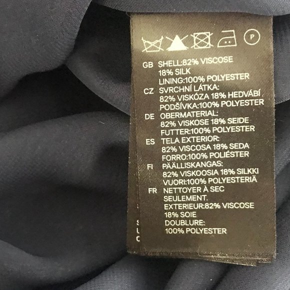 H&M Navy Blue Velvet Dress Size 6 - Picture 5 of 5